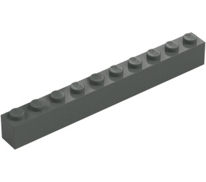 LEGO Gris oscuro Ladrillo 1 x 10 (6111)