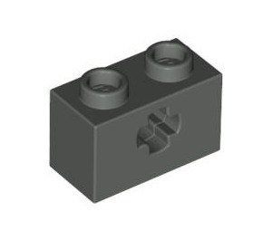 LEGO Dark Gray Brick 1 x 2 with Axle Hole ('+' Opening and Bottom Tube) (31493 / 32064)