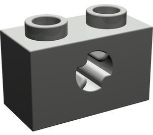 LEGO Gris foncé Brique 1 x 2 avec Essieu Trou (Ouverture 'X') (32064)