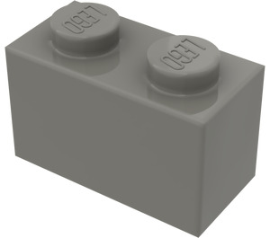 LEGO Mörkgrå Kloss 1 x 2 med bottenrör (3004 / 93792)