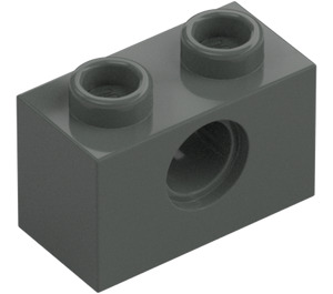 LEGO Donkergrijs Steen 1 x 2 met Gat (3700)