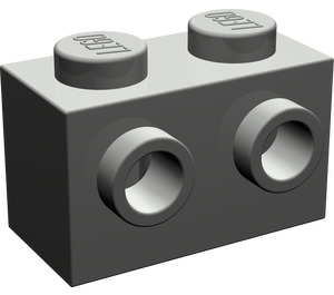 LEGO Dark Gray Brick 1 x 2 with Studs on Opposite Sides (52107)