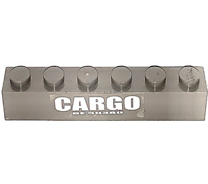 LEGO Dark Gray Brick 1 x 6 with Cargo BE50380 Sticker (3009)
