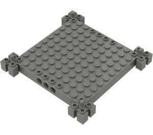 LEGO Mörkgrå Kloss 12 x 12 x 1 med Grooved Hörn Supports (30645)