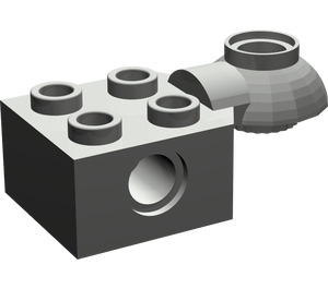 LEGO Dark Gray Brick 2 x 2 with Horizontal Rotation Joint (48170 / 48442)