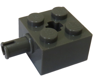 LEGO Gris foncé Brique 2 x 2 avec Épingle et Trou d'essieu (6232 / 42929)