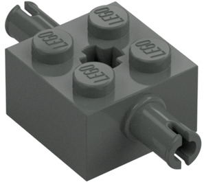 LEGO Donkergrijs Steen 2 x 2 met Pinnen en Axlehole (30000 / 65514)