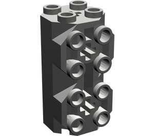 LEGO Dark Gray Brick 2 x 2 x 3.3 Octagonal With Side Studs (6042)