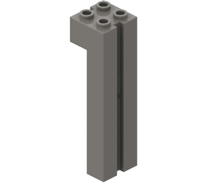 LEGO Dunkelgrau Stein 2 x 2 x 6 mit Nut (6056)