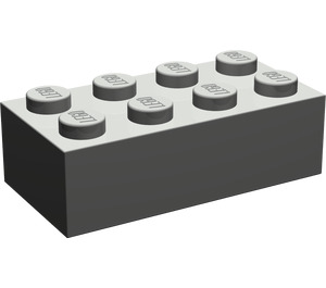 LEGO Dark Gray Brick 2 x 4 (Earlier, without Cross Supports) (3001)