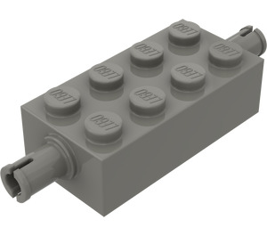 LEGO Mørkegrå Klods 2 x 4 med Pins (6249 / 65155)