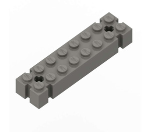 LEGO Mörkgrå Kloss 2 x 8 med Axleholes och 6 Notches (30520)