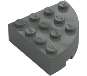 LEGO Donkergrijs Steen 4 x 4 Rond Hoek (2577)