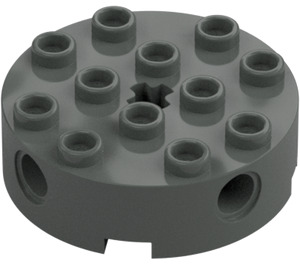 LEGO Donkergrijs Steen 4 x 4 Rond met Gaten (6222)