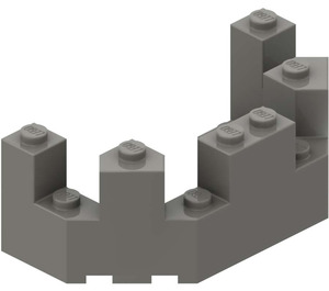 LEGO Mørkegrå Klods 4 x 8 x 2.3 Turret Top (6066)