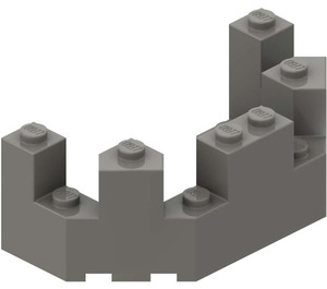 LEGO Dark Gray Brick 4 x 8 x 2.3 Turret Top (6066)