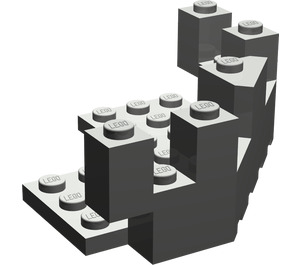 LEGO Dark Gray Brick 7 x 7 x 2.3 Turret Quarter (6072)
