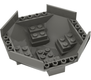 LEGO Grigio scuro Cabina di pilotaggio 10 x 10 x 4 Octagonal Base (2618)