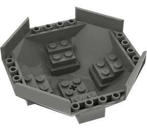 LEGO Dark Gray Cockpit 10 x 10 x 4 Octagonal Base (2618)