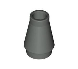 LEGO Dark Gray Cone 1 x 1 without Top Groove (4589 / 6188)