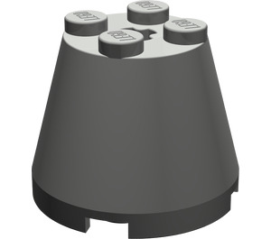 LEGO Dark Gray Cone 3 x 3 x 2 with Axle Hole (6233 / 45176)