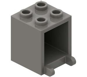 LEGO Dark Gray Container 2 x 2 x 2 with Recessed Studs (4345 / 30060)