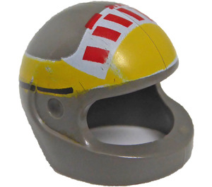 LEGO Dark Gray Crash Helmet with Red and Yellow (2446 / 84215)
