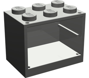 LEGO Dark Gray Cupboard 2 x 3 x 2 with Solid Studs (4532)