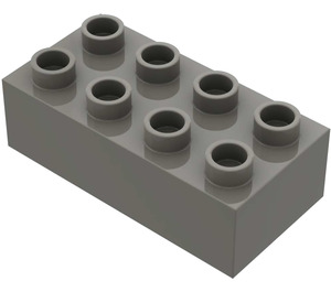 LEGO Dunkelgrau Duplo Backstein 2 x 4 (3011 / 31459)