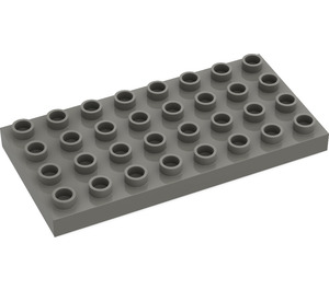 LEGO Gris foncé Duplo assiette 4 x 8 (4672 / 10199)