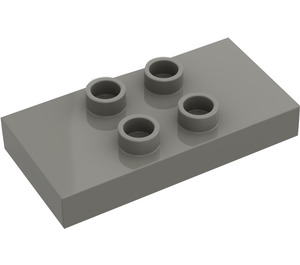 LEGO Dark Gray Duplo Tile 2 x 4 x 0.33 with 4 Center Studs (Thick) (6413)