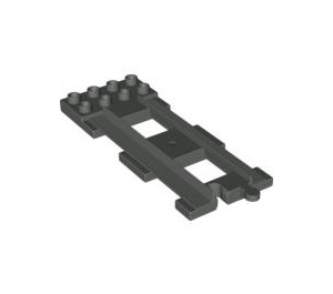 LEGO Dark Gray Duplo Train Track with Plate (31442)