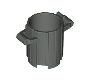 LEGO Grigio scuro Pattumiera con 2 supporti per coperchio (2439)