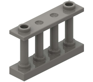 LEGO Mørkegrå Hegn Spindled 1 x 4 x 2 med 2 Top Knops (30055)