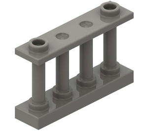 LEGO Dunkelgrau Zaun Spindled 1 x 4 x 2 mit 2 oberen Bolzen (30055)