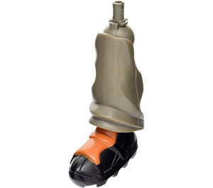 LEGO Dark Gray Galidor Leg and Foot with Black Sneaker with Orange Top and DkGray Pin