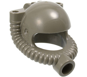 LEGO Grigio scuro Casco con Tubo e Mouthpiece (30038 / 30243)