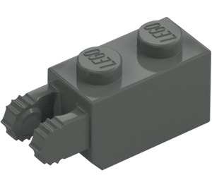 LEGO Dark Gray Hinge Brick 1 x 2 Locking with 2 Fingers (Vertical End) (30365 / 54671)