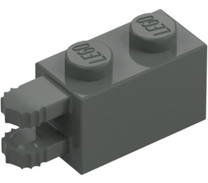 LEGO Gris oscuro Bisagra Ladrillo 1 x 2 Cierre con Dual Finger en Final Horizontal (30540 / 54672)