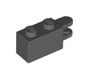 LEGO Dark Gray Hinge Brick 1 x 2 Locking with Dual Finger on End Horizontal (30540 / 54672)