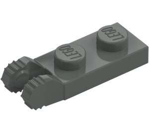 LEGO Dark Gray Hinge Plate 1 x 2 with Locking Fingers with Groove (44302)