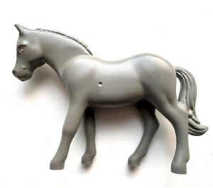 LEGO Dark Gray Horse (Belville) with Dark Orange Outlined Eyes with White Glint Pattern (6171 / 44770)