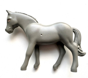 LEGO Dark Gray Horse - Belville with White Shoes with Dark Orange Outlined Eyes with White Glint Pattern (6171)