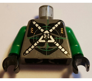 LEGO Dunkelgrau Insectoids Raum Torso mit Silber 'X' (973)