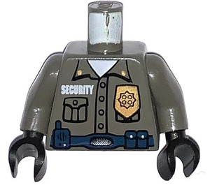 LEGO Dark Gray Minifig Torso Security Guard, Gold Badge and Radio (973)