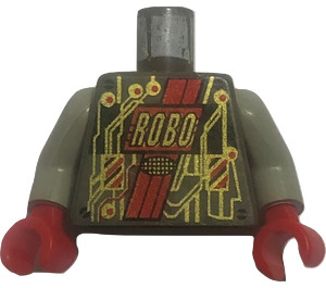 LEGO Donkergrijs Minifig Torso met Gold Ruimte RoboForce Circuitry (973 / 73403)
