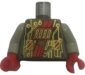 LEGO Mörkgrå Minifigur Kropp med Gold Rymd RoboForce Circuitry (973 / 73403)