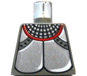LEGO Dark Gray Minifig Torso without Arms with Silver Breastplate and Chainmail (973 / 3814)