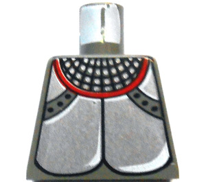 LEGO Mørkegrå Minifig Torso uden arme med Sølv Breastplate og Chainmail (973 / 3814)