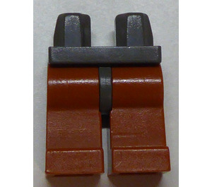 LEGO Donkergrijs Minifigure Heupen met Dark Oranje Poten (3815 / 73200)